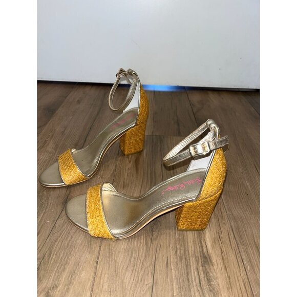 LIlly PulitzerAmber Lynn Womens Woven Block Heel Sandals  Size 8 - Picture 2 of 8